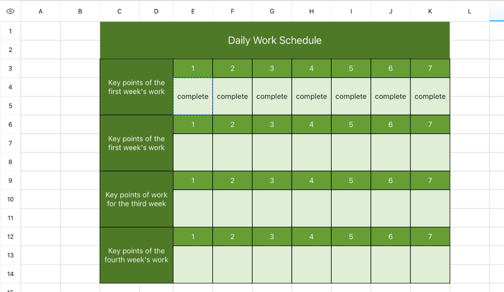 Daily Work Schedule1